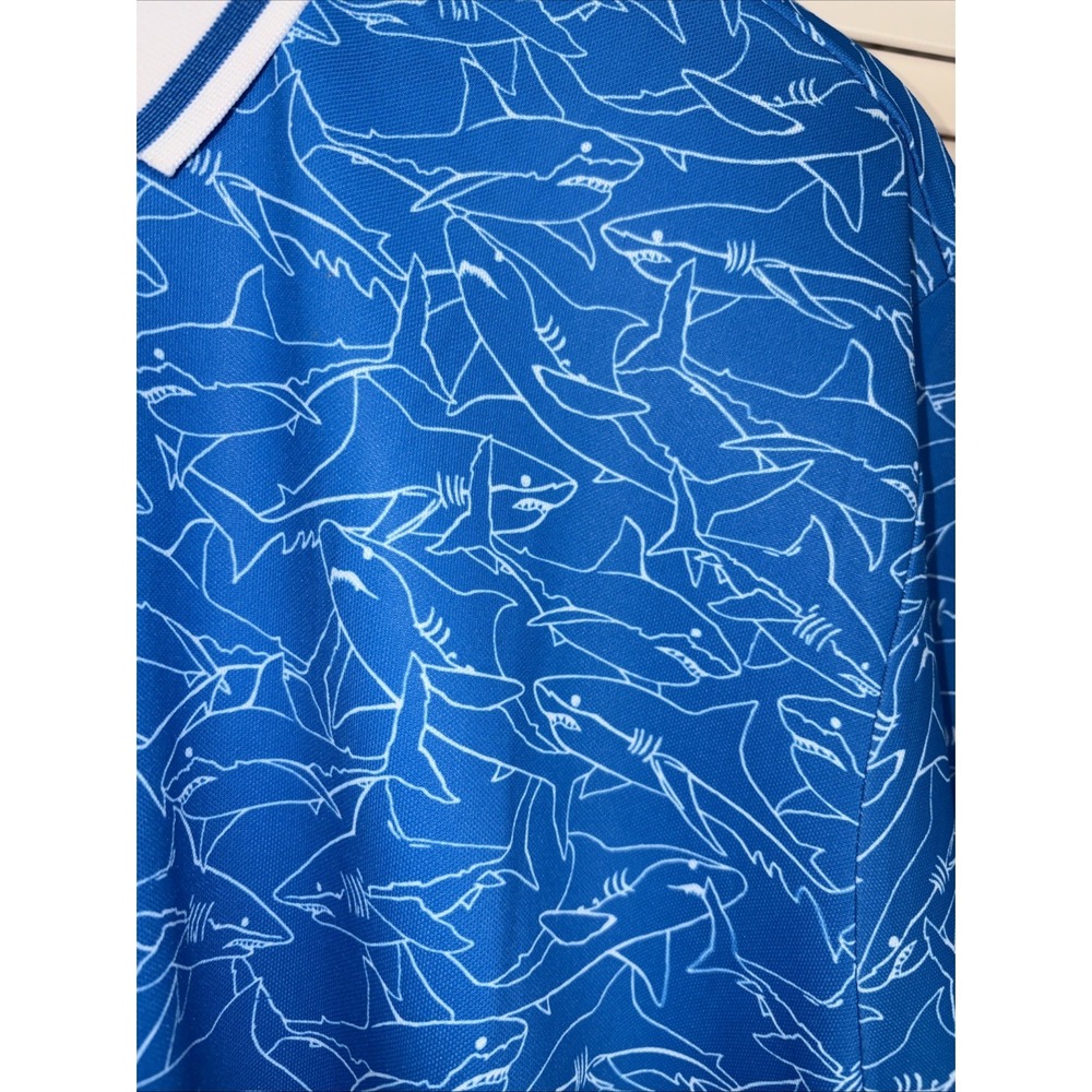 Waggle Golf Polo Apex - Pique - Sharks - Men's 2XL /XXL - Picture 2 of 9